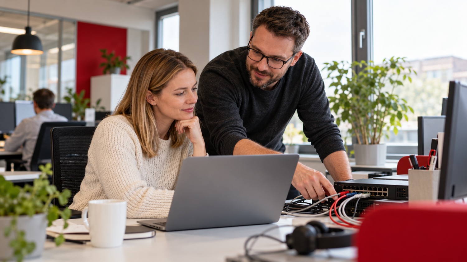 Symbolbild: IT-Support unterstützt am Arbeitsplatz